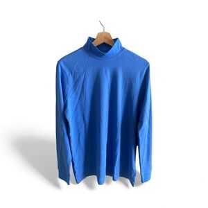 Lands’ End Women’s‎ Pullover LT Blue 100% Cotton Turtleneck Preppy Minimalist